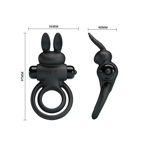 Vibrating double cock ring|silicone clitoris stimulator [4]