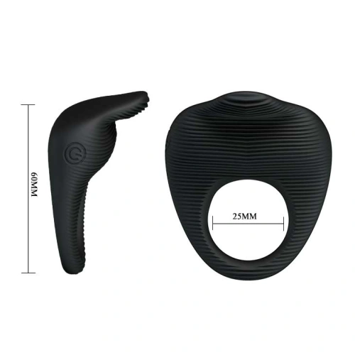 Thimble silicone vibrating Cock Ring black [5]