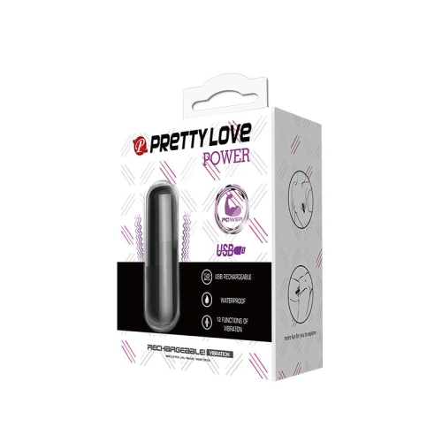 Powerful rechargeable bullet vibrator Pretty Love Power black [6]