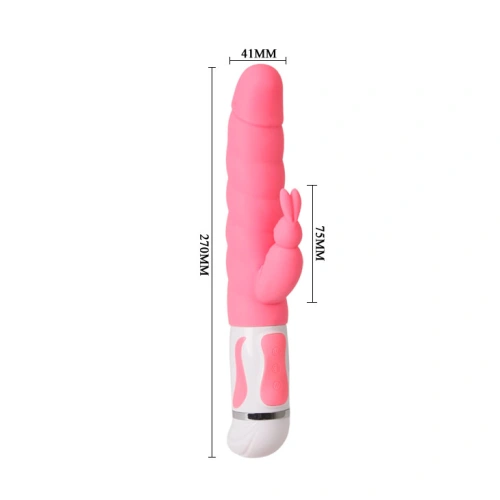  Silicone Rabbit Vibrator Pretty love steven swivel end Pink [4]
