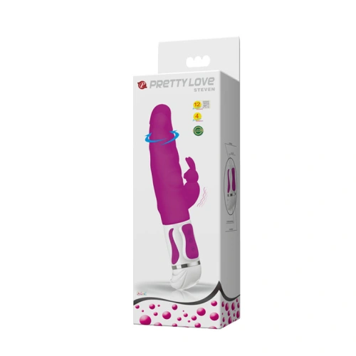  Silicone Rabbit Vibrator Pretty love steven swivel end Pink [6]