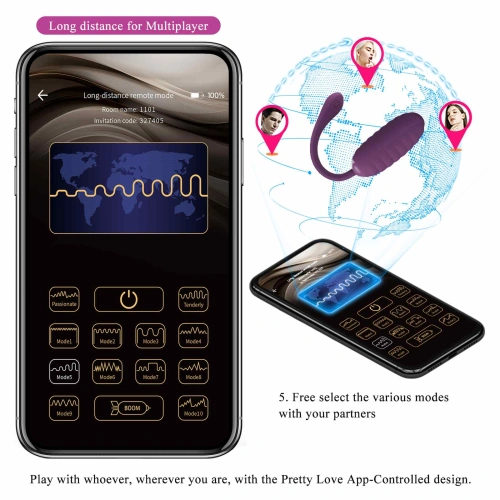 Rechargeable Soft Silicone Vibro Egg with Pretty Love Casper Mobile App [11]