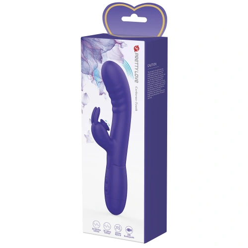 Cerberus Youth Mini Tongue Rechargeable Silicone Rabbit Vibrator Purple [10]