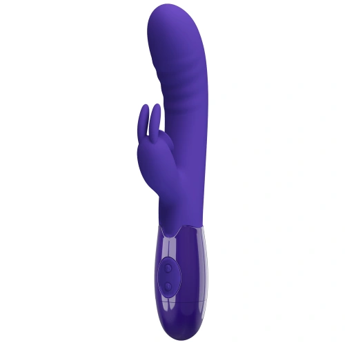 Cerberus Youth Mini Tongue Rechargeable Silicone Rabbit Vibrator Purple