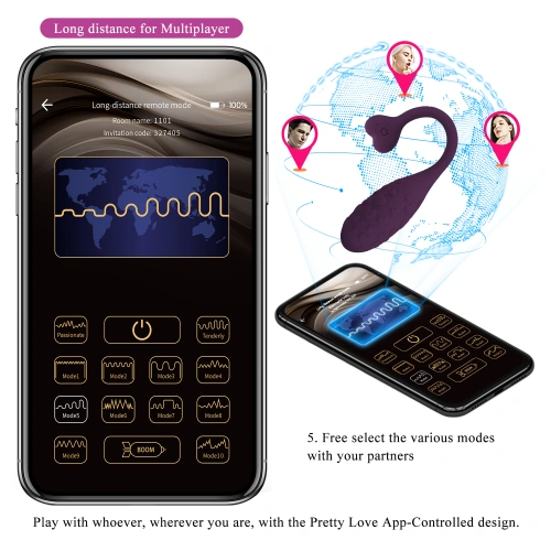 Rechargeable Silicone Vibro Egg with Mobile App Fisherman Purple [13]