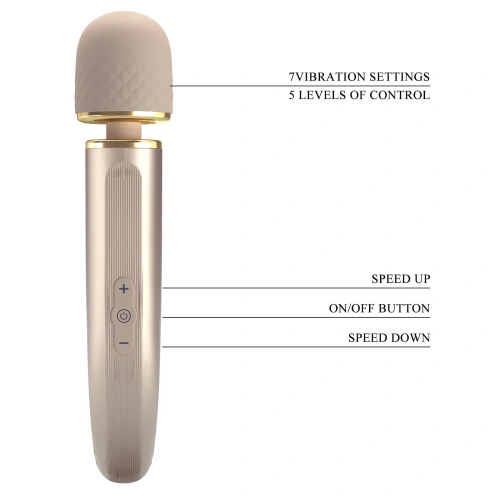 *Color - Nina - Powerful rechargeable Wand massager Interesting Massager pearl beige [6]