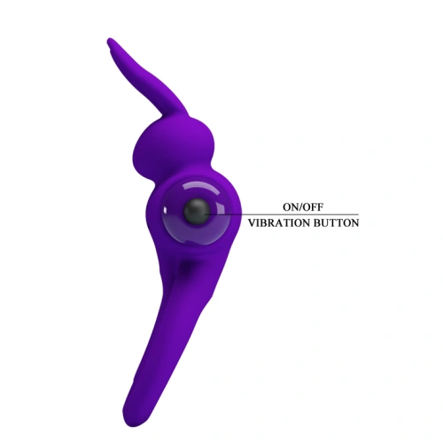 Vibrating double penis ring with clitoris stimulator made of silicone Ring III purple [4]