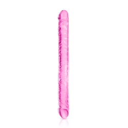 Large double flexible jelly dildo Pure Jelly pink 44 cm.
