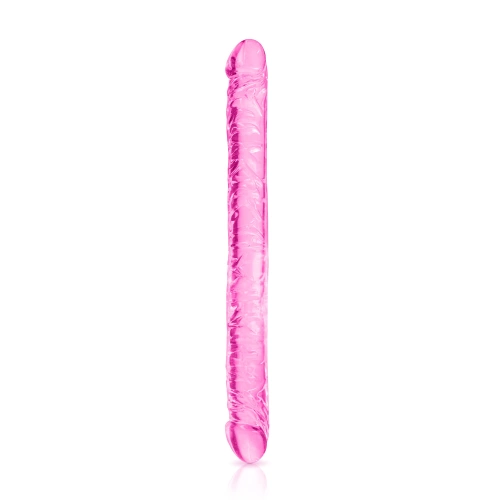 Large double flexible jelly dildo Pure Jelly pink 44 cm.