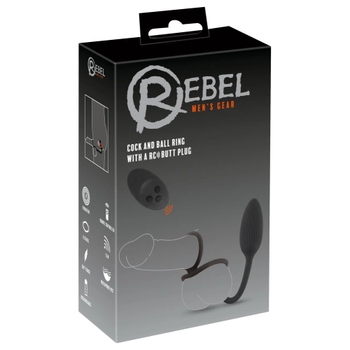 Rebel RC Butt Plug Cock And Ball Ring Rechargeable Silicone Butt Plug with Remote Control and Cock Ring [12]