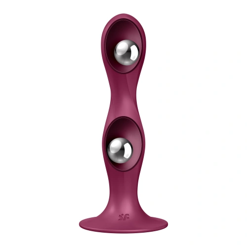 Irina Silicone Satisfyer Double Ball-R Bordeaux Dildo [1]