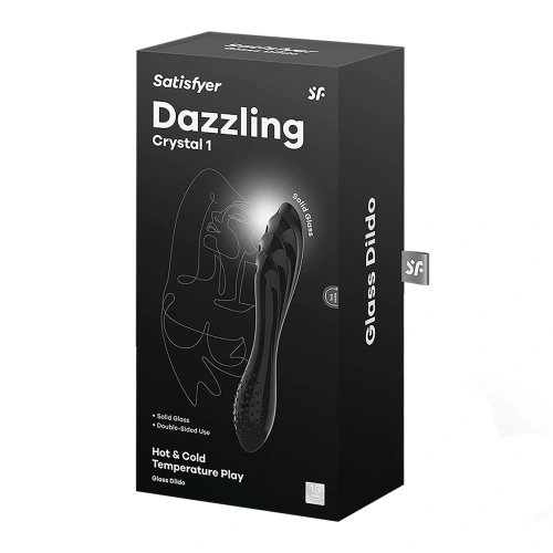 Veronica Color Double Sided Glass Dildo Satisfyer Dazzling Black [4]