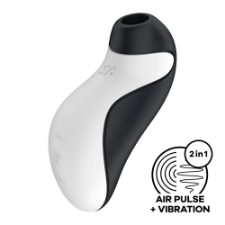 Nina - Satisfyer Orca Rechargeable Silicone Clitoris Stimulator Black and White