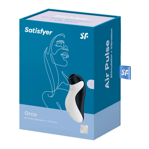 Nina - Satisfyer Orca Rechargeable Silicone Clitoris Stimulator Black and White [6]