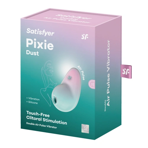 New Satisfyer Pixie Dust Rechargeable Non-Contact Vibrating Clitoris Stimulator Mint/Pink [5]