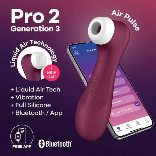 Suction stimulator with vibrations and App Satisfyer Pro 2 Generation 3 red [1]
