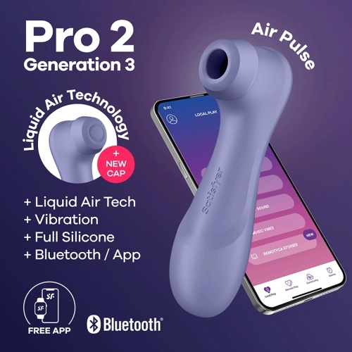 Suction stimulator with vibration and App Satisfyer Pro 2 Generation 3 purple [1]