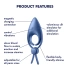 Satisfyer Sniper Blue Silicone Refillable Penis Ring [6]