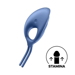 Satisfyer Swordsman Vibrating Adjustable Penis Ring Blue