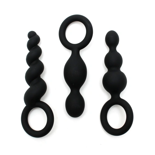Set of 3 pcs. Satisfyer Anal Plugs silicone anal toys black [1]