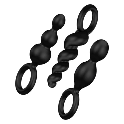 Set of 3 pcs. Satisfyer Anal Plugs silicone anal toys black