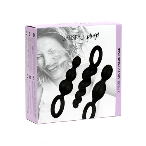 Set of 3 pcs. Satisfyer Anal Plugs silicone anal toys black [4]