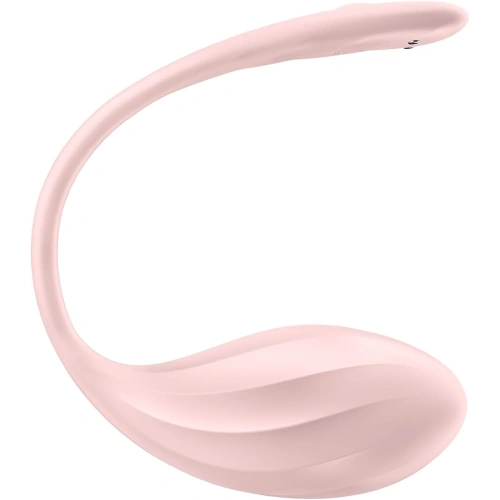 Satisfyer Ribbed Petal Pink Rechargeable Embossed Vibro Egg with Remote Control and Mobile App [1]
