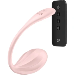 Satisfyer Ribbed Petal Pink Rechargeable Embossed Vibro Egg with Remote Control and Mobile App