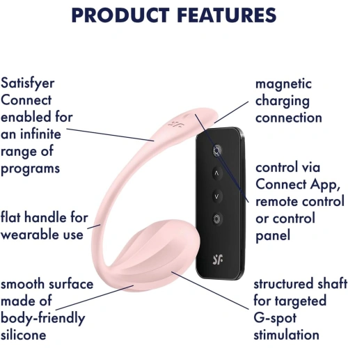 Satisfyer Ribbed Petal Pink Rechargeable Embossed Vibro Egg with Remote Control and Mobile App [5]