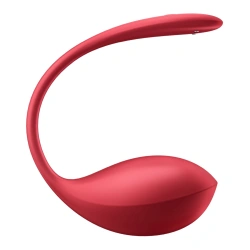 Rechargeable wearable vibrator with remote control and App Satisfyer Shiny Petal red