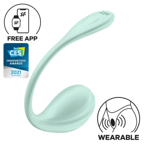 Nina - Rechargeable Silicone Vibro Egg with Mobile App Satisfyer Smooth Petal Green [5]