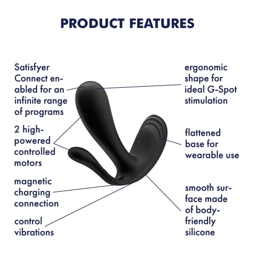 Rechargeable Anal Stimulator Vibrator and App Satisfyer Top Secret Black [6]