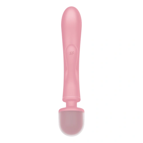 Veronica Color Satisfyer Triple Lover Silicone Rechargeable 2 in 1 Massager and Rabbit Vibrator Pink [4]