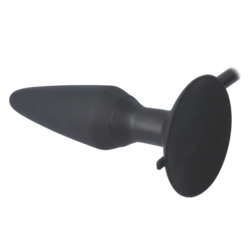 Large inflatable silicone butt plug Classic black [3]