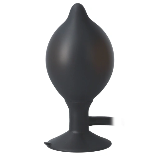 Large inflatable silicone butt plug Classic black [4]