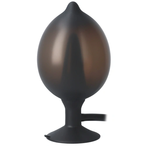 Large inflatable silicone butt plug Classic black [5]