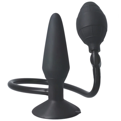 Large inflatable silicone butt plug Classic black