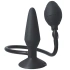 Large inflatable silicone butt plug Classic black