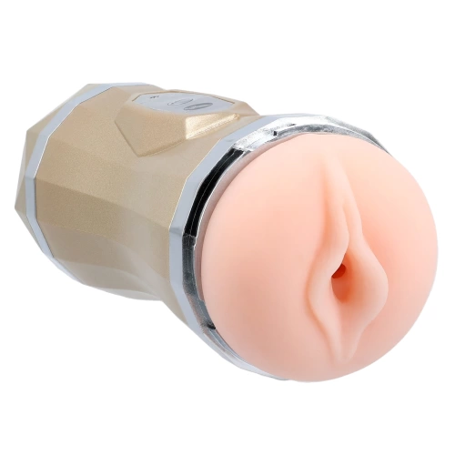 Double Delight Cyber ​​Leather Vibrating Double Sided Masturbator [5]