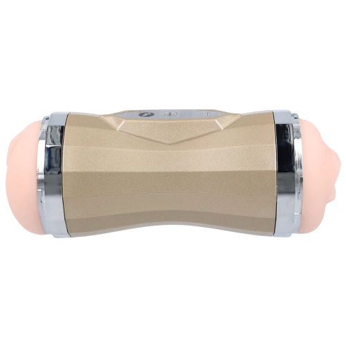 Double Delight Cyber ​​Leather Vibrating Double Sided Masturbator [7]