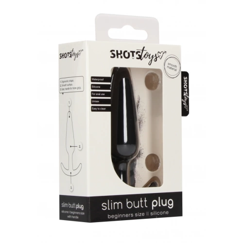 Small silicone butt plug Slim black [5]