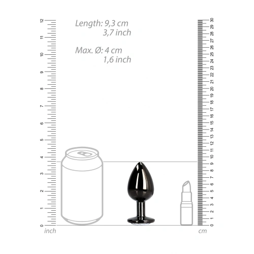 Metal Anal Plug with Crystal Ouch! L black [7]