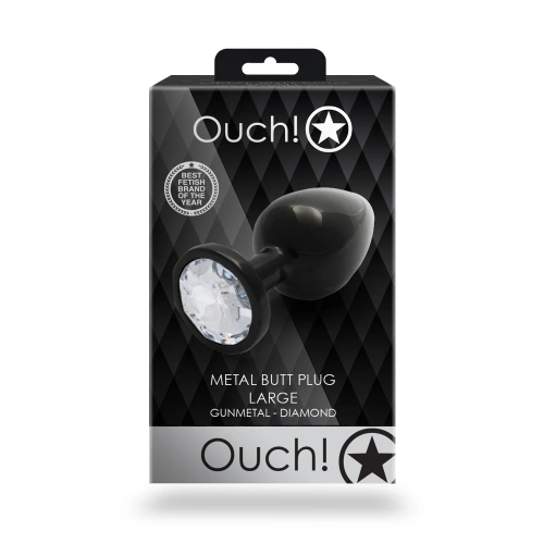 Metal Anal Plug with Crystal Ouch! L black [8]