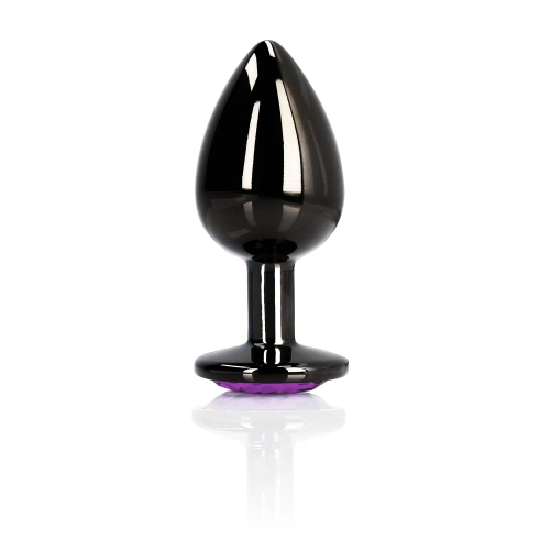 Metal Butt Plug with Purple Crystal Heart Ouch! L [2]