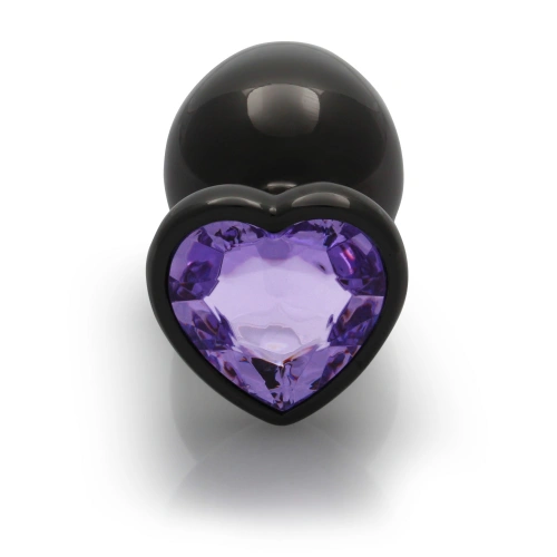 Metal Butt Plug with Purple Crystal Heart Ouch! L [3]