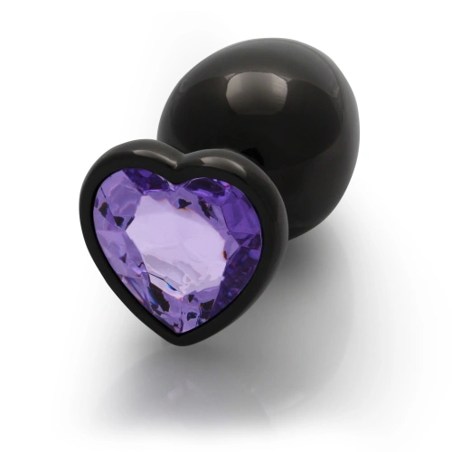 Metal Butt Plug with Purple Crystal Heart Ouch! L [4]
