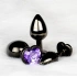 Metal Butt Plug with Purple Crystal Heart Ouch! L [5]