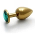 Metal anal plug with green crystal Ouch! Emerald L golden [1]