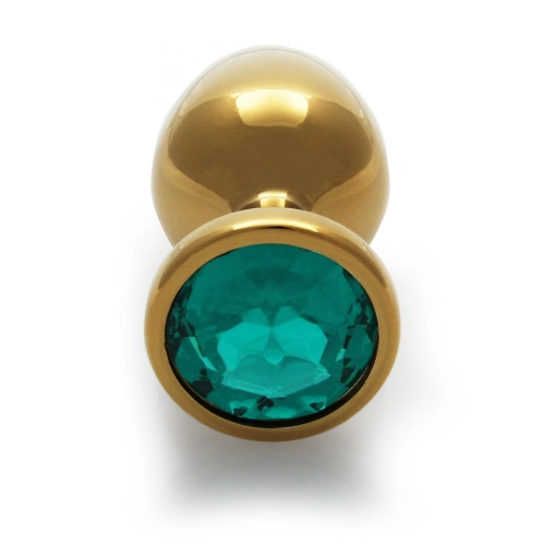 Metal anal plug with green crystal Ouch! Emerald L golden [2]
