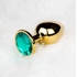 Metal anal plug with green crystal Ouch! Emerald L golden [5]